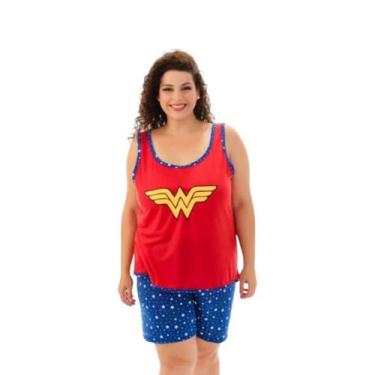 Imagem de Pijama Adulto Feminino Regata Curto Verão Personagens Plus Size - Nann