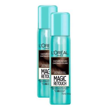 Imagem de Kit 2 Magic Retouch L'oréal Castanho Escuro Spray Instantâneo para Ret