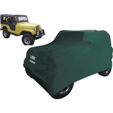 Imagem de Capa De Tecido Com Logo Jeep Willys Melhor Durabilidade - Mz, Verde