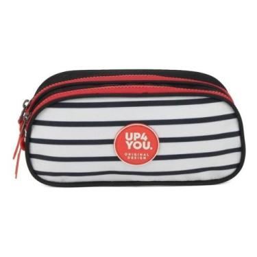 Imagem de Estojo Escolar Duplo Up4you Infantil Branco - Et40754 Branco - Luxcel,