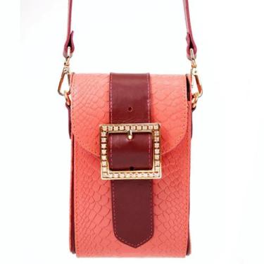 Imagem de Bolsa Transversal Estruturada em Couro Artlux 9052, Coral