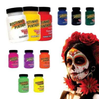 Imagem de Tinta Liquida Maquiagem Artística Rostinho Pintado 170ml, Amarela