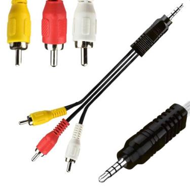 Imagem de  Cabo RCA Macho Áudio Video P2 x 3 Rca Tv Caixa de Som Tubo Blindado -