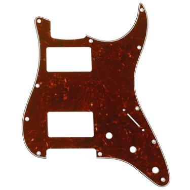 Imagem de Musiclily Pro 11 Furos Escudo HH Pickguard Strato para Guitarra Fender EUA/Mexicana Made Stratocaster Standard Estilo Moderno, 4 Camadas Vintage Tortoise