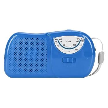 Imagem de Rádio AM FM, rádio portátil operado por bateria com alto-falante embutido, rádio retrô vintage de bolso para viagens ao ar livre para casa (azul)