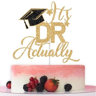 Imagem de It's DR Actually Cake Topper, Congrats Doctor/PHD Decorations, Doctorate Degree, Phd Medical School Graduation Party Decorations, Gold Glitter