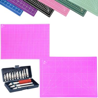 Imagem de Base de Corte Placa Grande A1 90x60 Dupla Face Auto Cura Para Mesa Bancada Kit Estilete Precisão Patchwork Artesanato (Rosa)