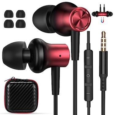 Imagem de Fone de ouvido magnético com fio de 3,5 mm para HP para ASUS Chromebook Laptop PC Fone de ouvido com fio com cancelamento de ruído para Samsung Galaxy A15 A14 A13 A12 S10 Moto G Stylus Play Power