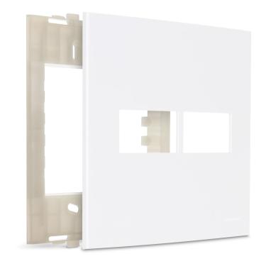 Imagem de Conjunto de Placa+Suporte 4x4-2 POS - Horizontais - Sleek Branco - Margirius