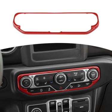 Imagem de RT-TCZ moldura de acabamento para interruptor de ar com controle central vermelho para Jeep Wrangler JL JLU