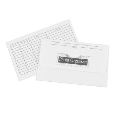 Imagem de Lineco, Envelopes de arquivo de fotos 10 x 15 cm, organizador de fotos sem ácido, envelopes de arquivo branco, para fotos, cartões postais, cartões comemorativos, pacote com 25