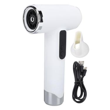 Imagem de Secador de Cabelo, Secador de Cabelo Recarregável Com Motor de Alta Velocidade Secador de Cabelo Portátil para Viagens de Acampamento Ao Ar Livre (Branco)
