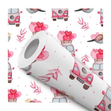 Imagem de Papel De Parede Vinílico Kombi Coração Pássaro Quarto Infantil 12m - B