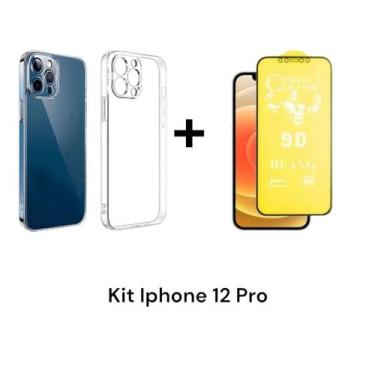Imagem de Capinha Anti Impacto Transparente Para Iphone 12  PRO + Película Prote