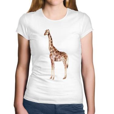 Imagem de Baby Look Algodão Girafa - Foca na Moda, Branco, P