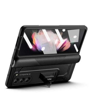 Imagem de Capa de suporte de dobradiça magnética para samsung galaxy z fold 5 4 3 2 5g capa proteção completa com lente caso de proteção de filme, z1, para z fold 4