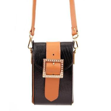 Imagem de Bolsa Transversal Estruturada em Couro Artlux 9052, Preto