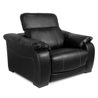Imagem de Poltrona Reclinável para Sala de Estar Living Line L07 Couro Preto - M