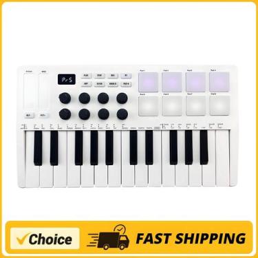 Imagem de Controlador MIDI USB de 25 Teclas com Teclas Sensíveis à Velocidade e 