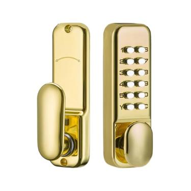 Imagem de BORDSTRACT Fechadura de porta com teclado, 107 x 43 x 70 mm/4,21 x 1,69 x 2,94 polegadas, senha digital, antifurto, trava de teclado de segurança para portões domésticos e escritório