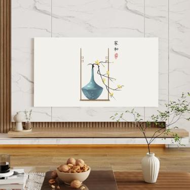 Imagem de WMLTZFUS Capa protetora de tela impressa para TV / computador capa protetora de tela elástica para sala de estar arte decoração nova estilo chinês capa de TV tipo 01||55-65 polegadas