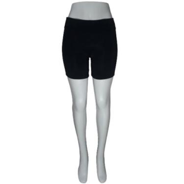 Imagem de Shorts Meia Coxa Preto Suplex Cintura Alta - Arara Azul Indústria Comé