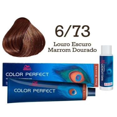 Imagem de Coloração Color Perfect 6/73 Louro Escuro Marrom Dourado + Oxidante 20