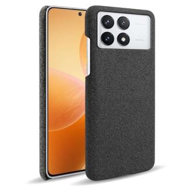 Imagem de Capa para Xiaomi POCO X6 Pro,Capa desenhada em lona,Case Protetora Ultrafina com Empunhadura Macia,Design em Tecido Antichoque e Antiarranhões-Black