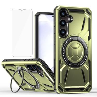 Imagem de Compatível com Samsung Galaxy S24 Plus/S25 Plus S24+ S25+ 5G Capa de telefone e protetor de tela Suporte de anel de metal Suporte Suporte S24Plus 24S + S 24 24+ S25Plus 25S 25+ Capa para mulheres e