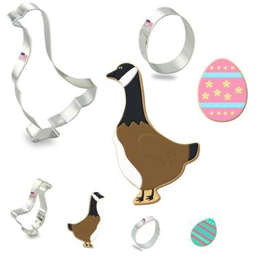 Imagem de Conjunto de 4 peças de cortadores de biscoito de ganso. Tamanho padrão e tamanho miniatura. Placa de lata de aço dos EUA - por Foose