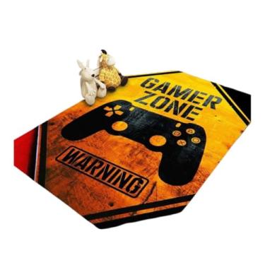 Imagem de Tapete Tatame Antiderrapante Emborrachado Macio Quarto Criança Infantil Gamer Zone Amarelo