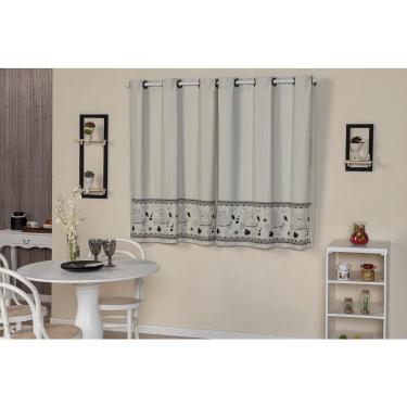 Imagem de Cortina Blackout Pvc Para Cozinha Estampa Coruja 2,20X1,30