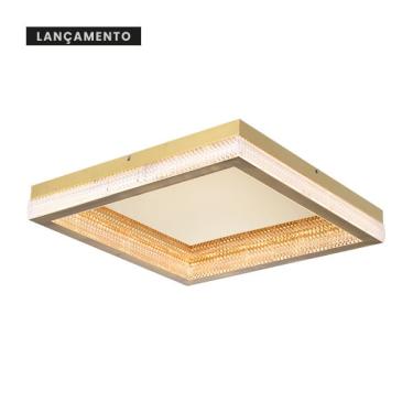 Imagem de Plafon queeensland quadrado cristal 40X40CM - dourado