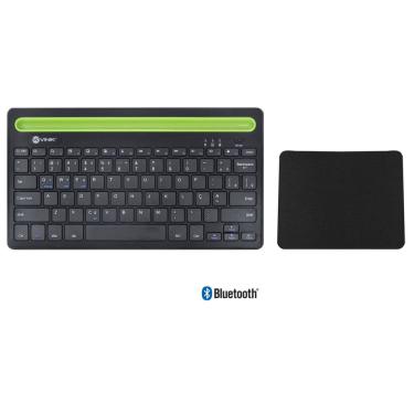 Imagem de Teclado Bluetooth Mini Compacto com suporte para Tablet Celular Smartphone + Mouse Pad