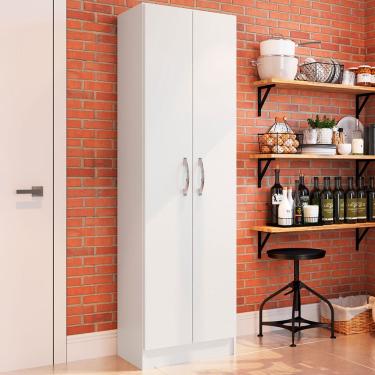 Imagem de Armário Multiuso Milano 2 Portas 5 Prateleiras Branco - Irm Móveis