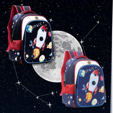 Imagem de Mochila De Costas Escolar Masculina Space Astronauta c/ Led Foguete Sci-fi Colorida Poliéster Yepp Kids