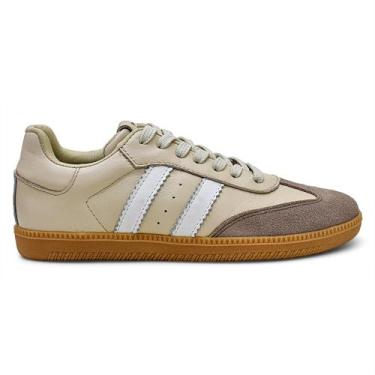 Imagem de Tenis Feminino Casual Couro Confort Samb Elegante Cor Nude 34 ao 39 - 