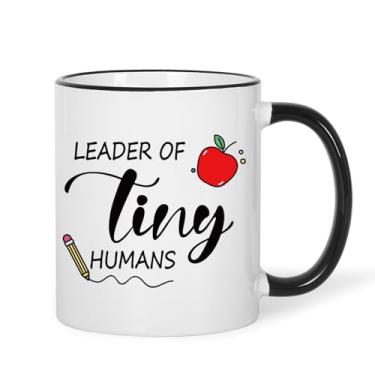 Imagem de Jogskeor Caneca de café Leader of Tiny Humans, presentes de agradecimento ao professor de creche, presente de aniversário de agradecimento do dia dos professores para professores de creche