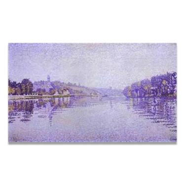 Imagem de River's Edge The Siene Wall Art Print Poster Pontilhismo Pintura Romântica Tela Decoração de Parede Reprodução de Pintura Famosa 70 x 40 cm