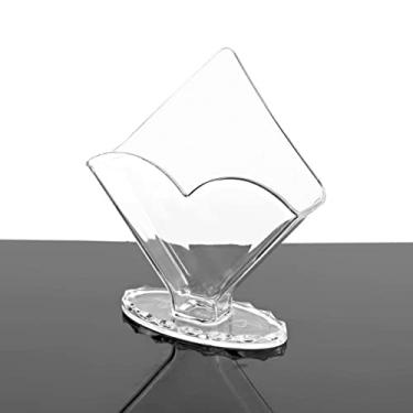 Imagem de YJIUYUANQ Suporte de capa de caixa de lenços faciais de acrílico transparente, organizador de guardanapos, suporte de cartão de nome para banheiro, cozinha e mesa de escritório, pacote com 2