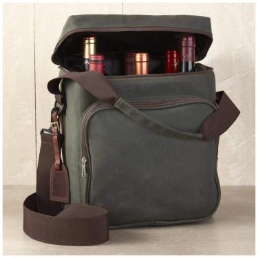 Imagem de Bolsa Térmica Para Transporte de Vinhos até 6 Garrafas, WINE ENTHUSIAST, Verde