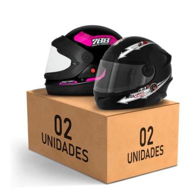 Imagem de Kit 2 Capacete Fechado Sport Moto 788 + Liberty 4 Kids Feminino Mascul