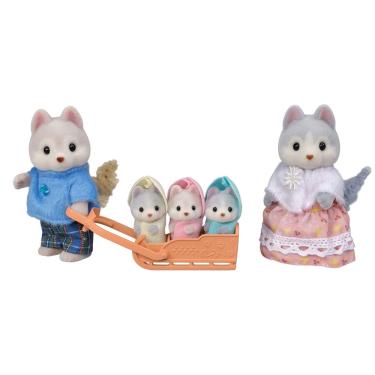 Imagem de Bonecas colecionáveis Calico Critters Husky Family x5