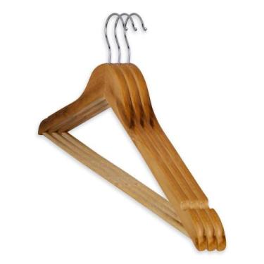 Imagem de Kit 3 Cabides Madeira Para Camisa E Calça Rayco