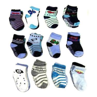 Imagem de Kit Meia Infantil Bebê 12 Pares 12 a 24 Meses Coloridas - Koala Baby