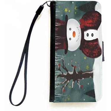 Imagem de Rikki Knight Capa carteira flip com design de boneco de neve natalino para iPhone 5c da Apple
