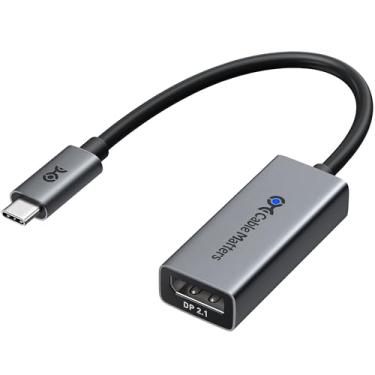 Imagem de Cable Matters Adaptador USB C unidirecional de 80 Gbps para DisplayPort 2.1, [16K @60Hz, 8K @240Hz, 4K @960Hz e HDR], Thunderbolt 5/4, USB4 compatível com fone de ouvido VR, MacBook, iPad Pro, XPS