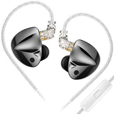 Imagem de KZ DFi IEM Eabuds sintonizável para audiófilo, KZ HiFi Dyanmic Driver in Ear Monitor de graves pesados no ouvido, fone de ouvido estéreo DJ (sem interruptor, com microfone)
