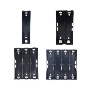 Imagem de RHCXCYTJ Suporte de bateria 18650 com pinos de solda 1/2/3/4 slot 3,7 V 18650 caixa de armazenamento de bateria de plástico para projetos de PCB de circuito paralelo ou série DIY