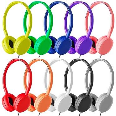 Imagem de Maeline Fones de ouvido intra-auriculares com fio, fone de ouvido estéreo com almofadas de silicone para sala de aula (K-12 - faculdade), aprendizado online, TV, biblioteca, viagem, conector de 3,5 mm